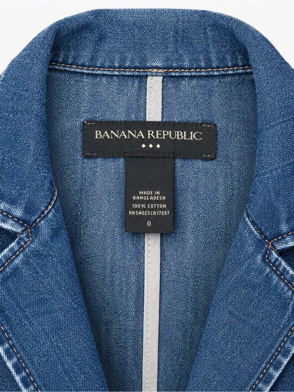 Banana Republic Denim Blazer Jacket Women’s Size 0 Button Front Peplum Style - Picture 3 of 6